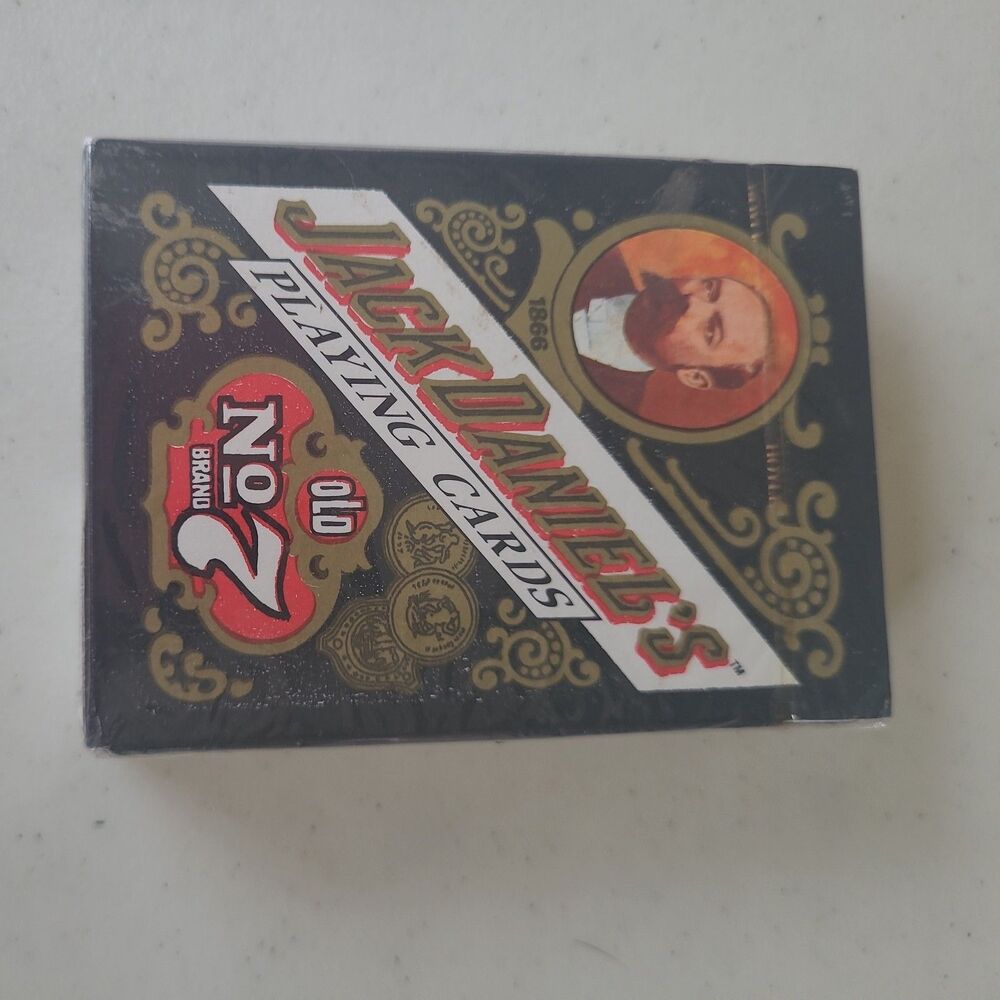 Vintage Jack Daniels Playing Cards No 7 Made In USA Black pkg Hoyle Sealed New